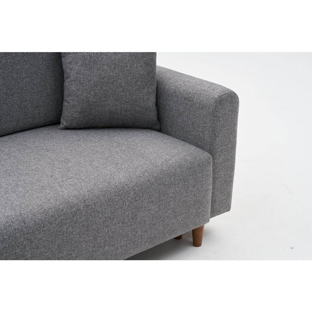 Mane Left - Sivi Sivi Kutni Sofa-Krevet slika 7