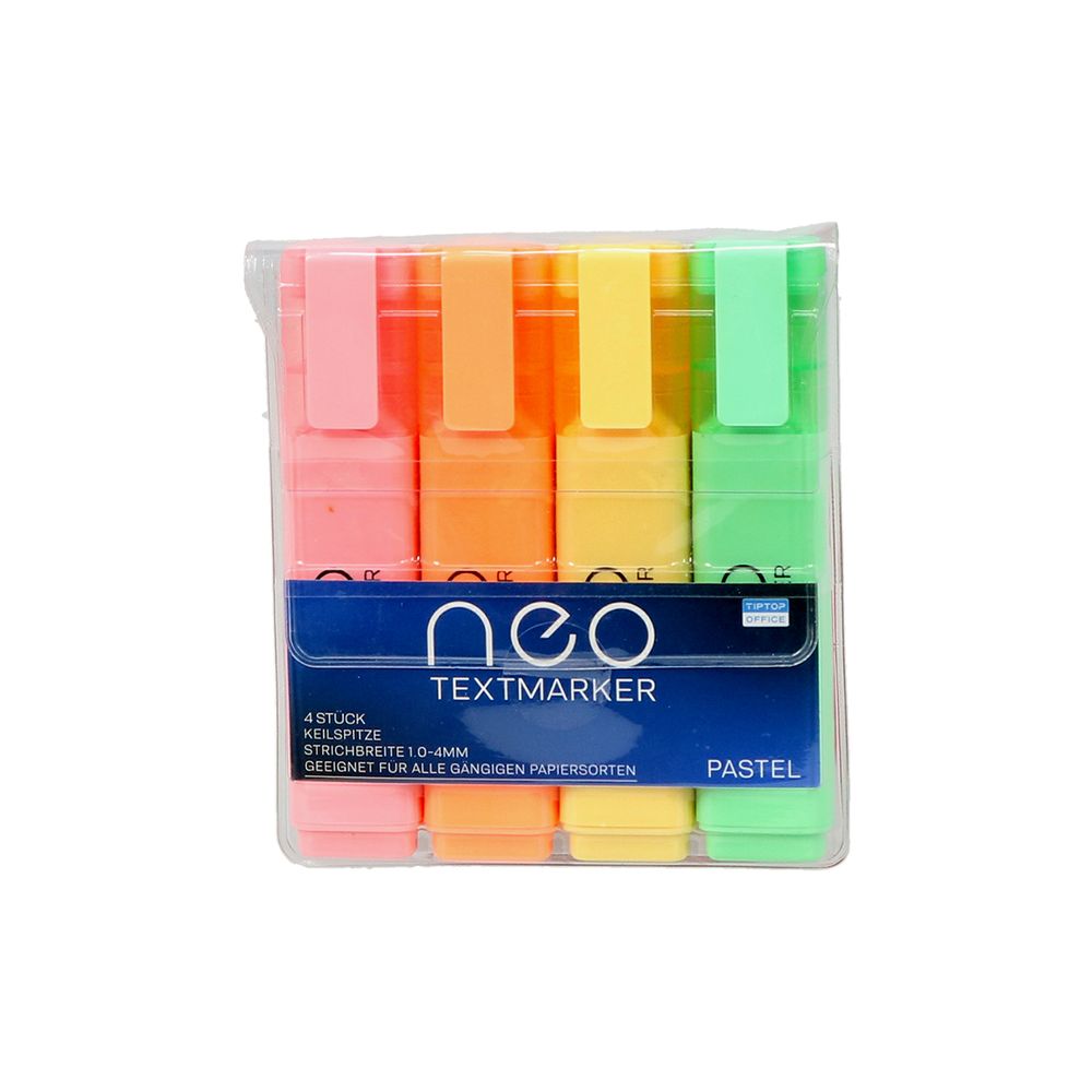 TipTop Office Textmarker Kosi Vrh NeoPastel, 4/1, Blister slika 1