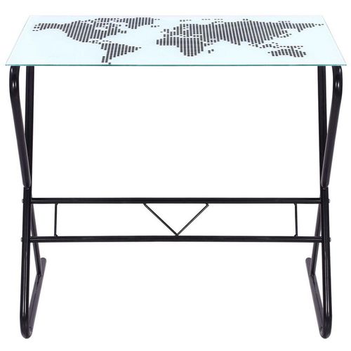 Stakleni stol s dezenom karte svijeta slika 2