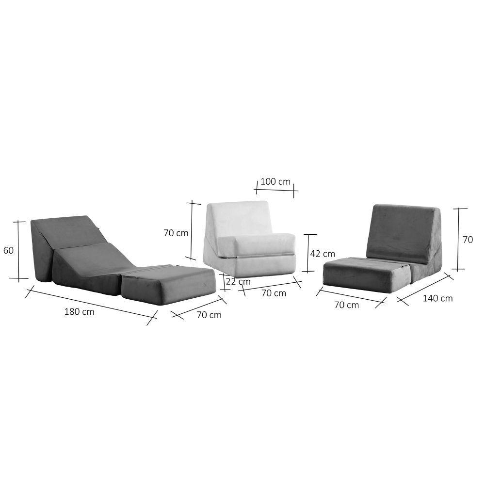 Origami Konvertibilni - Zeleni 1-Sjedalni Sofa-Krevet slika 8