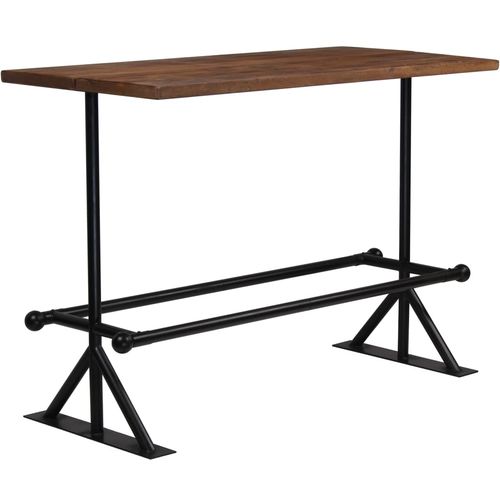 Barski stol od masivnog obnovljenog drva 150x70x107 cm tamno smeđi slika 31