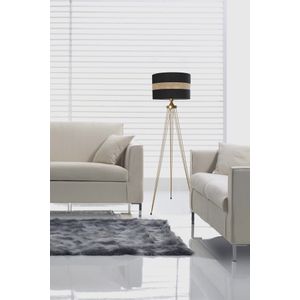 Star Eskitme Lambader Silindir 02 Rattan Abajurlu Copper Floor Lamp