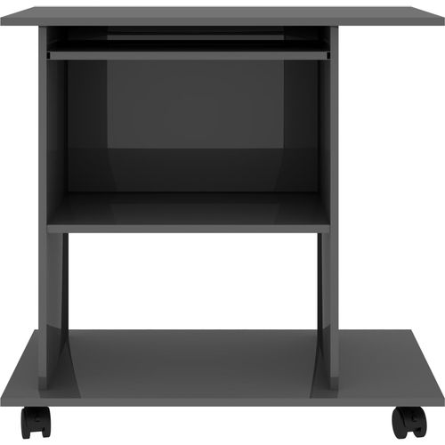Stol za računalo visoki sjaj sivi 80 x 50 x 75 cm od iverice slika 7