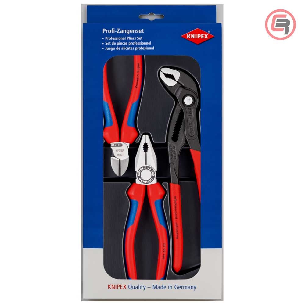 Knipex Set Kliješta Kombinovana + Sječice + Papagajke Cobra  / 3 dijelni - 00 20 09 V01 slika 1