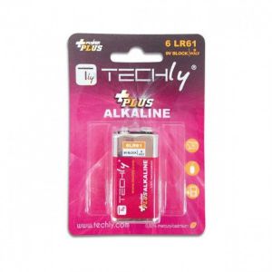 TECHLY BATERIJE 9V LR61 ALKALINE