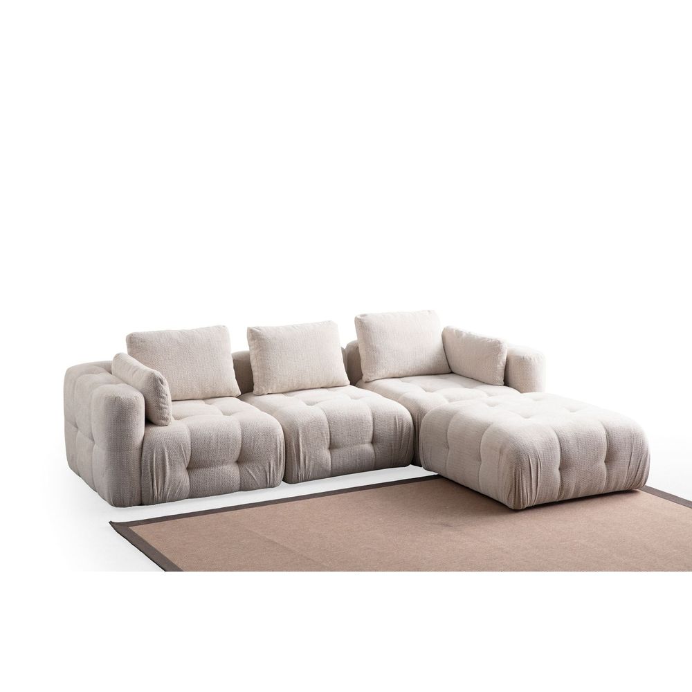 Amaris Trosetna Sofa sa Pouffom - Bež slika 5