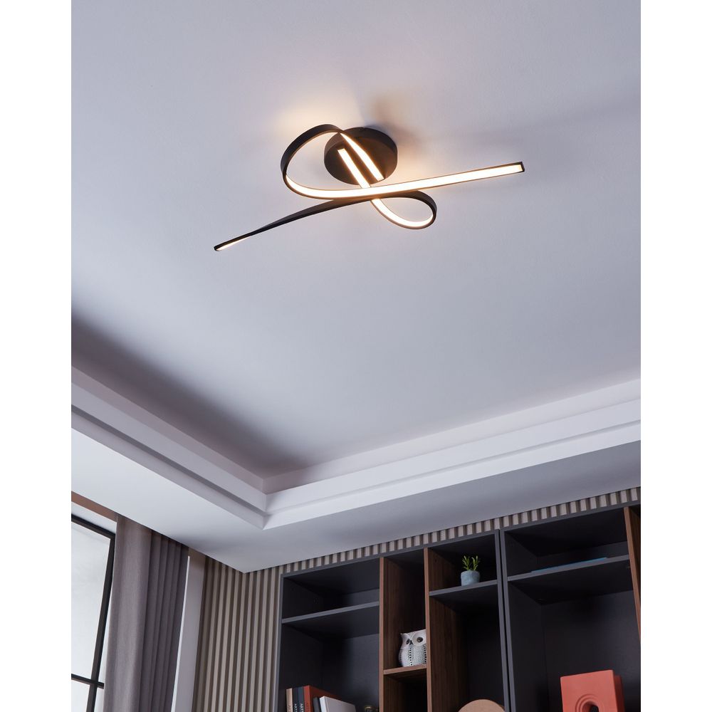 Eglo Selvina 1 zidna/stropna LED lampa, 23W, d-690, aluminij crno-bijela slika 2