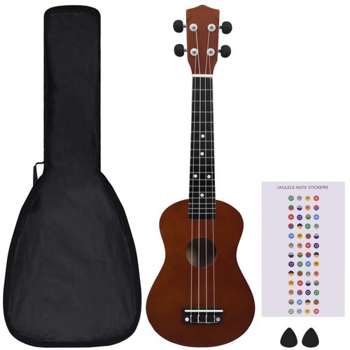 Set dječjeg ukulelea Soprano s torbom boja tamnog drva 23 " slika 28