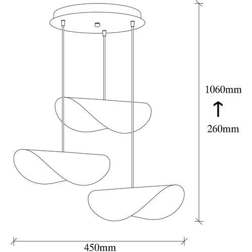 Opviq Vislica SIVANI 2 bijelo- zlatno, metal, promjer 45 cm, visina 106 cm, sjenila 30 x 10 cm., 3 x E27 40 W, Sivani - MR - 964 slika 5