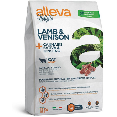 Alleva Holistic Cat Adult Lamb &amp; Venison + Hemp &amp; Ginseng 10 kg slika 1