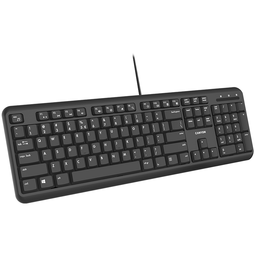 CANYON HKB-20: Žična tastatura sa Silent prekidačima, 105 tastera, crna slika 3