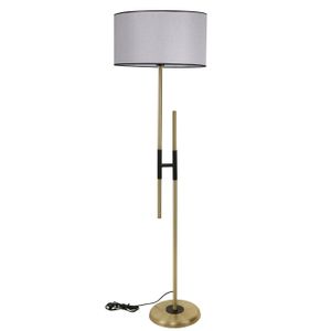 Felix Eskitme Lambader Silindir Açık Hasır Gri Abajurlu Light Grey Floor Lamp