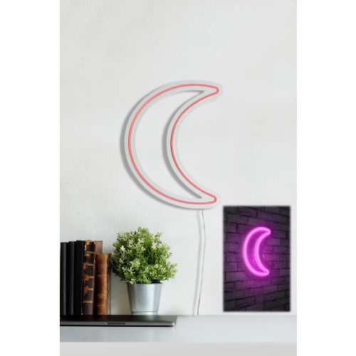 Wallity Ukrasna plastična LED rasvjeta, Crescent - Pink slika 2