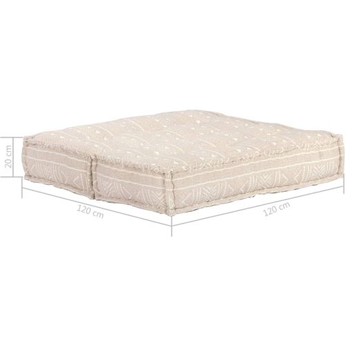 283794 Pouffe 100x100x20 cm Beige Fabric slika 8