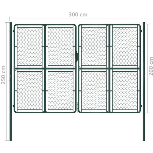 Vrtna vrata čelična 300 x 200 cm zelena slika 20