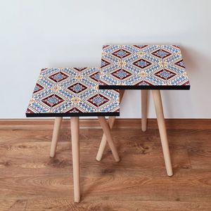Nesting stolovi 2Shp36 - (2 komada) - boje: mornarsko plava, crvena, bijela