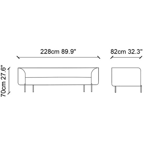 Macaroon - Cream Cream 3-Seat Sofa slika 3