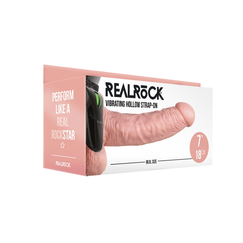 RealRock - Vibrator - dildo s testisima na strap-onu 18 cm slika 2