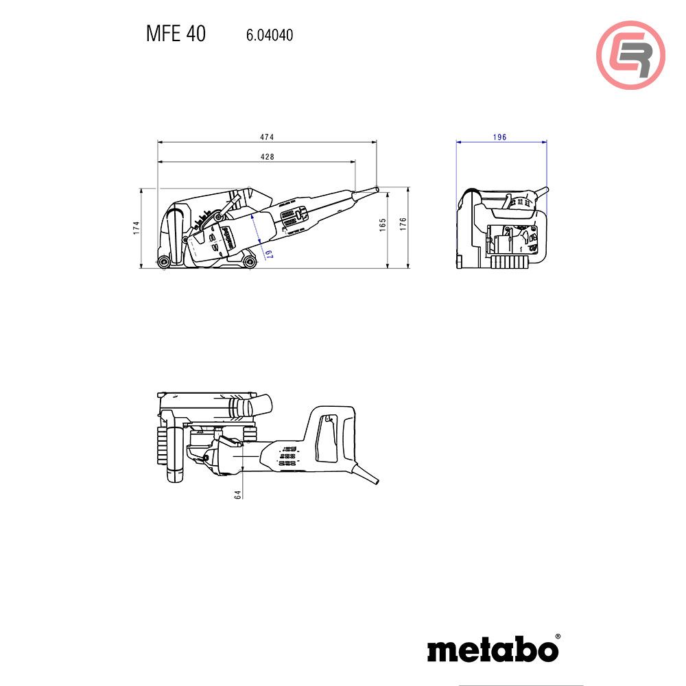 Metabo Rezačica MFE 40 Za Zidne Utore 125 mm / 1.900 W + Dijamantne Ploče - 604040500 slika 6