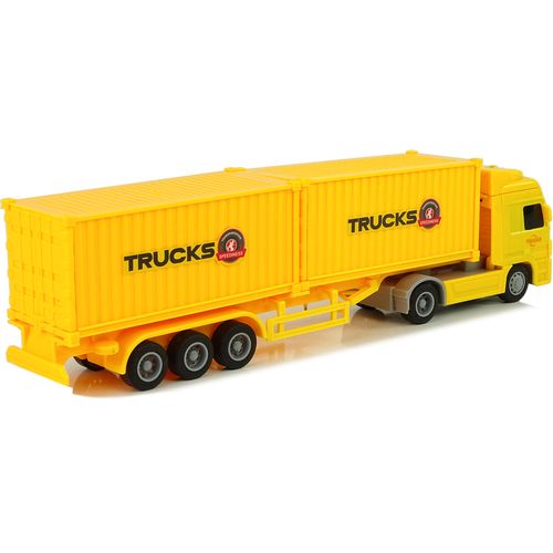 Kamion na frikcijski pogon s 2 prikolice žuti slika 3