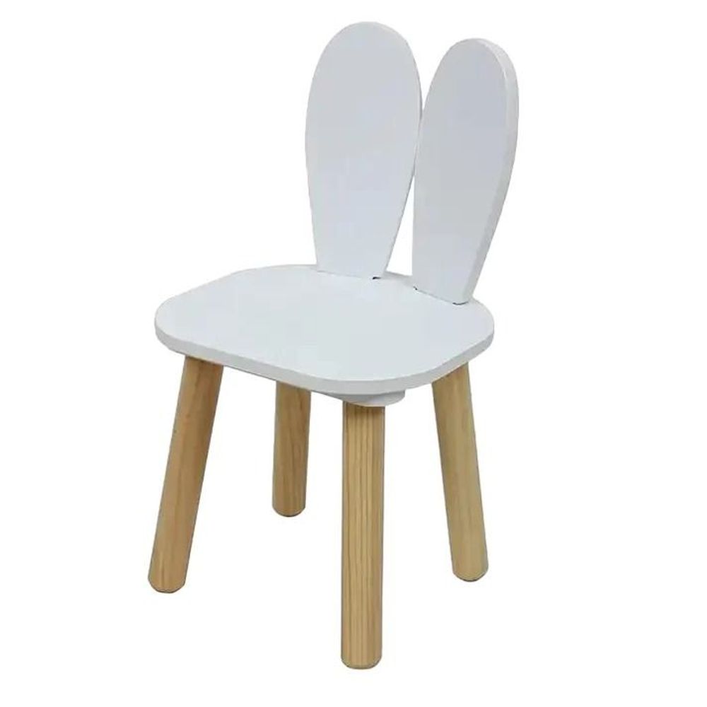 Kinder Home Drveni dječiji sto sa dvije stolice Bunny, Bijeli slika 3