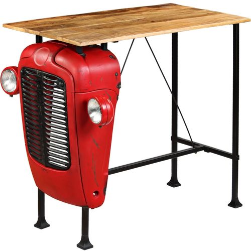 Barski stol u obliku traktora od masivnog drva manga crveni 60 x 120 x 107 cm slika 16