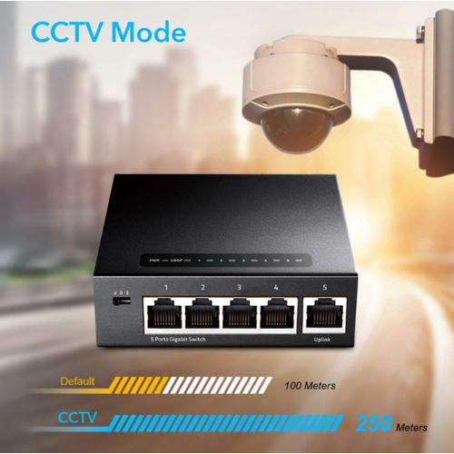 Cudy GS105 metalni 5-Port Gbit Desktop Switch, 5x RJ45 10/100/1000 (Alt. G1005) ver 4.0 slika 3