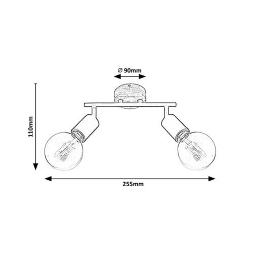 Rabalux Pablo, metal-drvena spot , E27 2xMAX 40W, mat crna slika 2