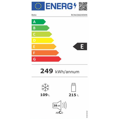 Beko RCNA366I40WN Frižider sa zamrzivačem, NeoFrost, Visina 185.2 cm, Širina 59.5 cm slika 4