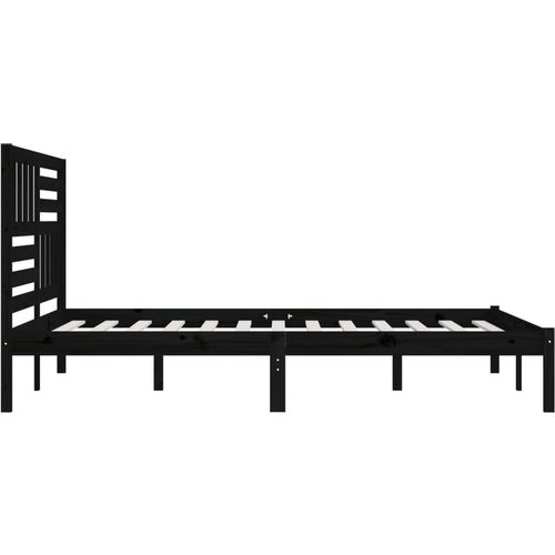 Okvir za krevet od masivne borovine crni 200 x 200 cm slika 5