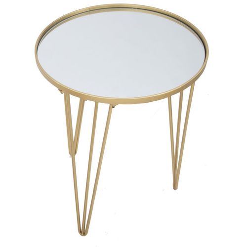 Mauro Ferretti Coffee table glam gold-ogledalo cm ø 40x49 slika 4