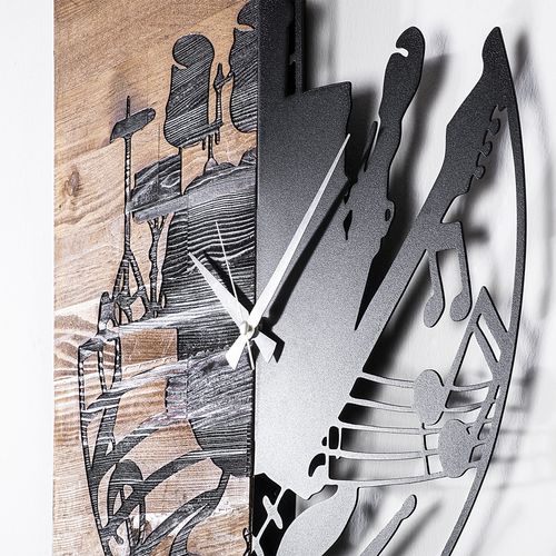 Wallity Ukrasni drveni zidni sat, Wooden Clock 33 slika 4