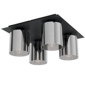 Eglo stropna lampa 'Gorosiba' - crna s crno-prozirnim staklom, E27