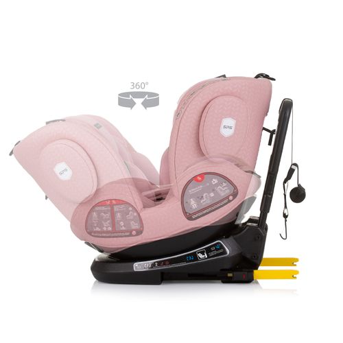 Chipolino autosjedalica I-SIZE 40-150 cm ISOFIX 360 "PEAK" flamingo slika 6