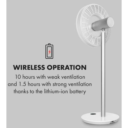 Klarstein Whisperwind Wireless stojeći ventilator, Bijela slika 2