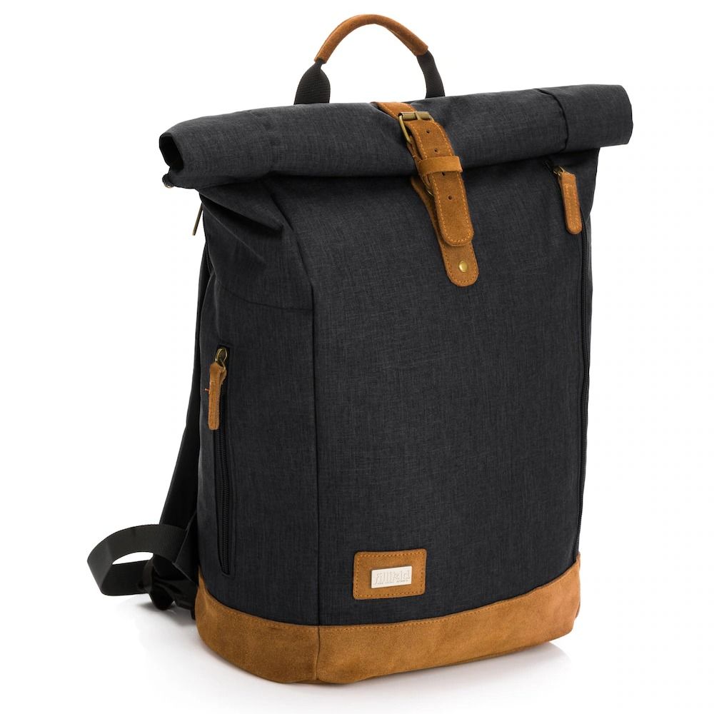 Fillikid Torba/Ruksak za pelene Berlin Rolltop, Crni Melange slika 1