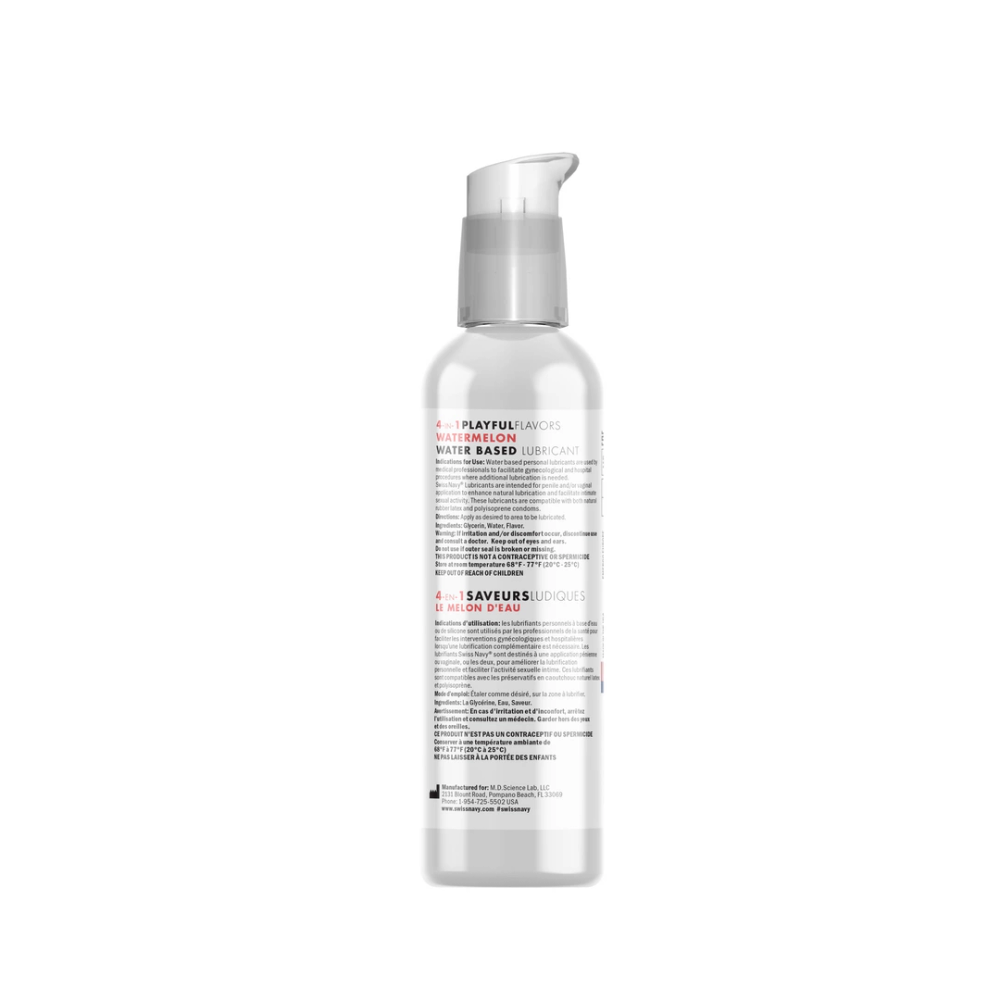 Swiss Navy 4 u 1 lubrikant s okusom lubenice - 4 fl oz / 118 ml slika 2