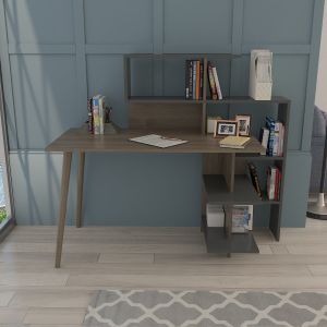 Uzay - Walnut, Anthracite AnthraciteWalnut Study Desk