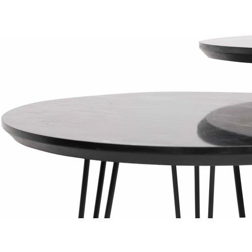 Siyah Mermer Desenli 3'Lü Tel Ayaklı Yuvarlak Zigon Sehpa Grey
Black Nesting Table (3 Pieces) slika 5