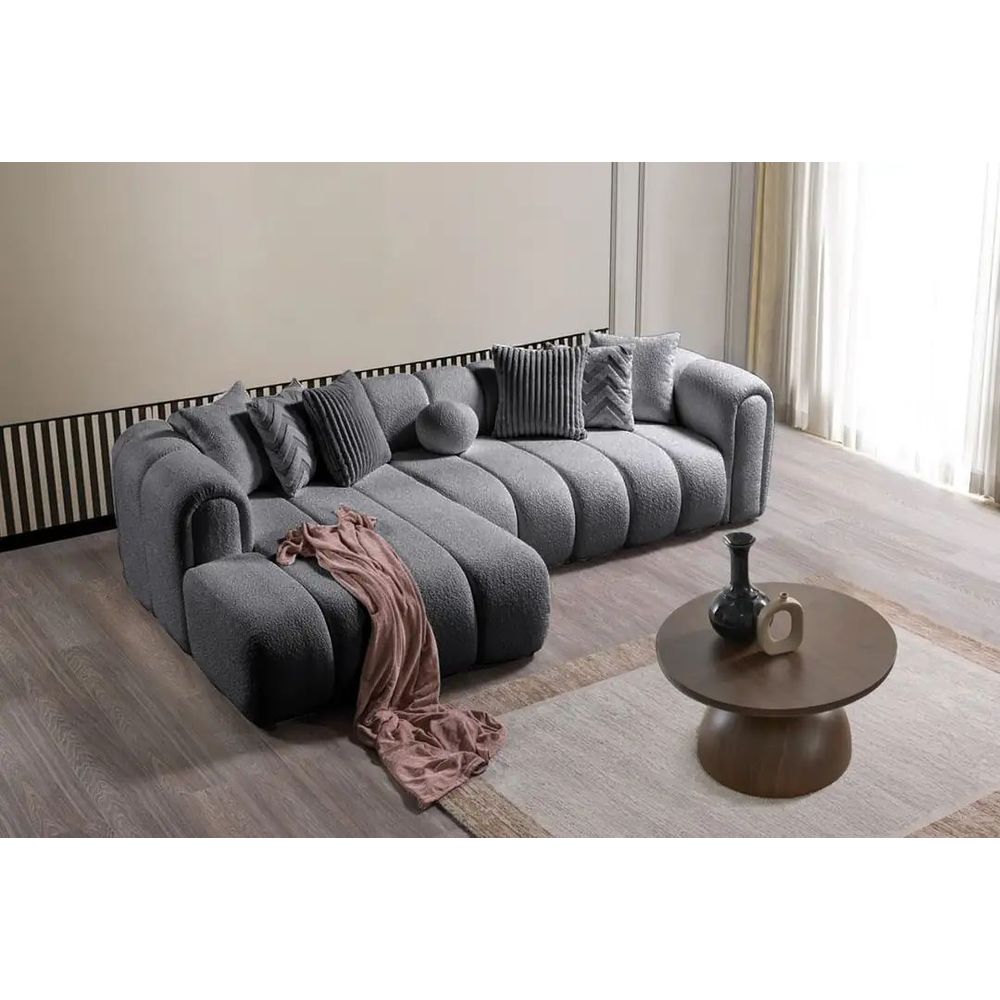 Ugaona Sofa N-Line lijevi - tamno siva slika 3