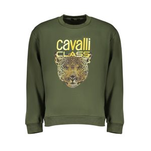 CAVALLI CLASS GREEN MEN'S ZIPLESS SWEATSHIRT