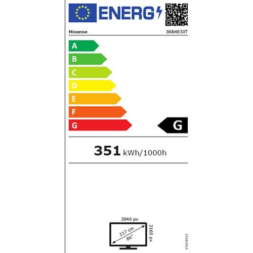 Hisense digital signage display 86B4E30T 86'' / 4K / 500 nita / 60 Hz / (18h / 7 dana) slika 4