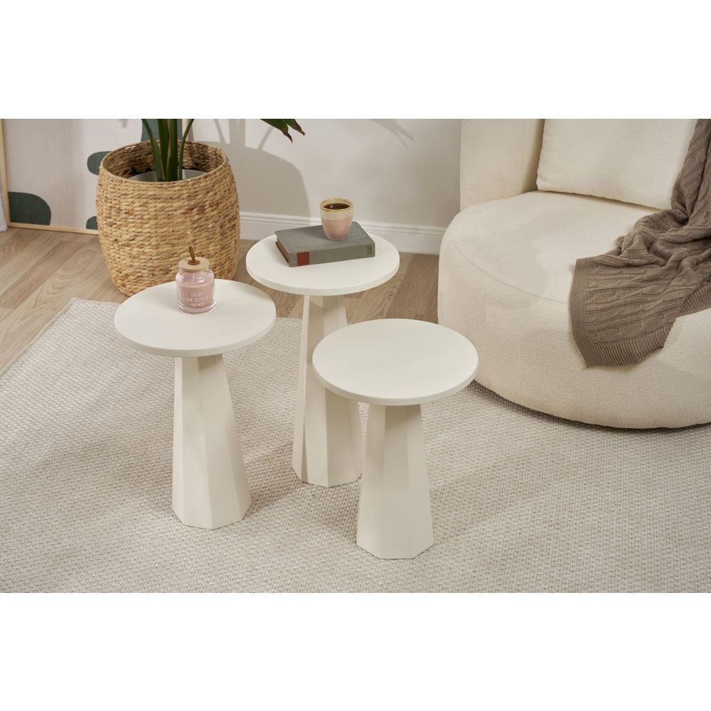 Set bočnih stolova "Lilyum" (57 + 52 + 47) - bijela boja slika 5