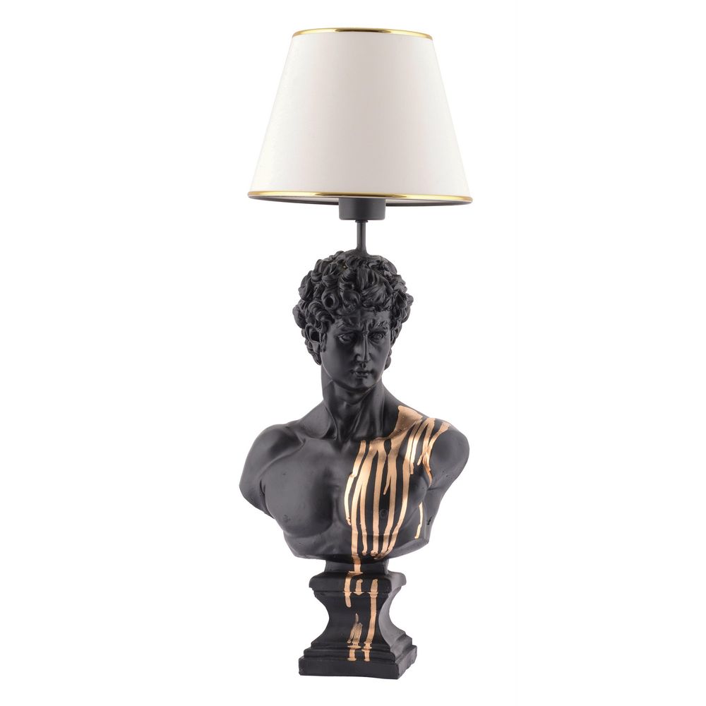 Stolna lampa Dawud - Bijelo Crno Zlatna slika 6