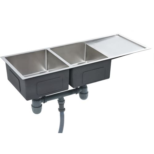 Ručno rađeni kuhinjski sudoper s cjedilom od nehrđajućeg čelika slika 45