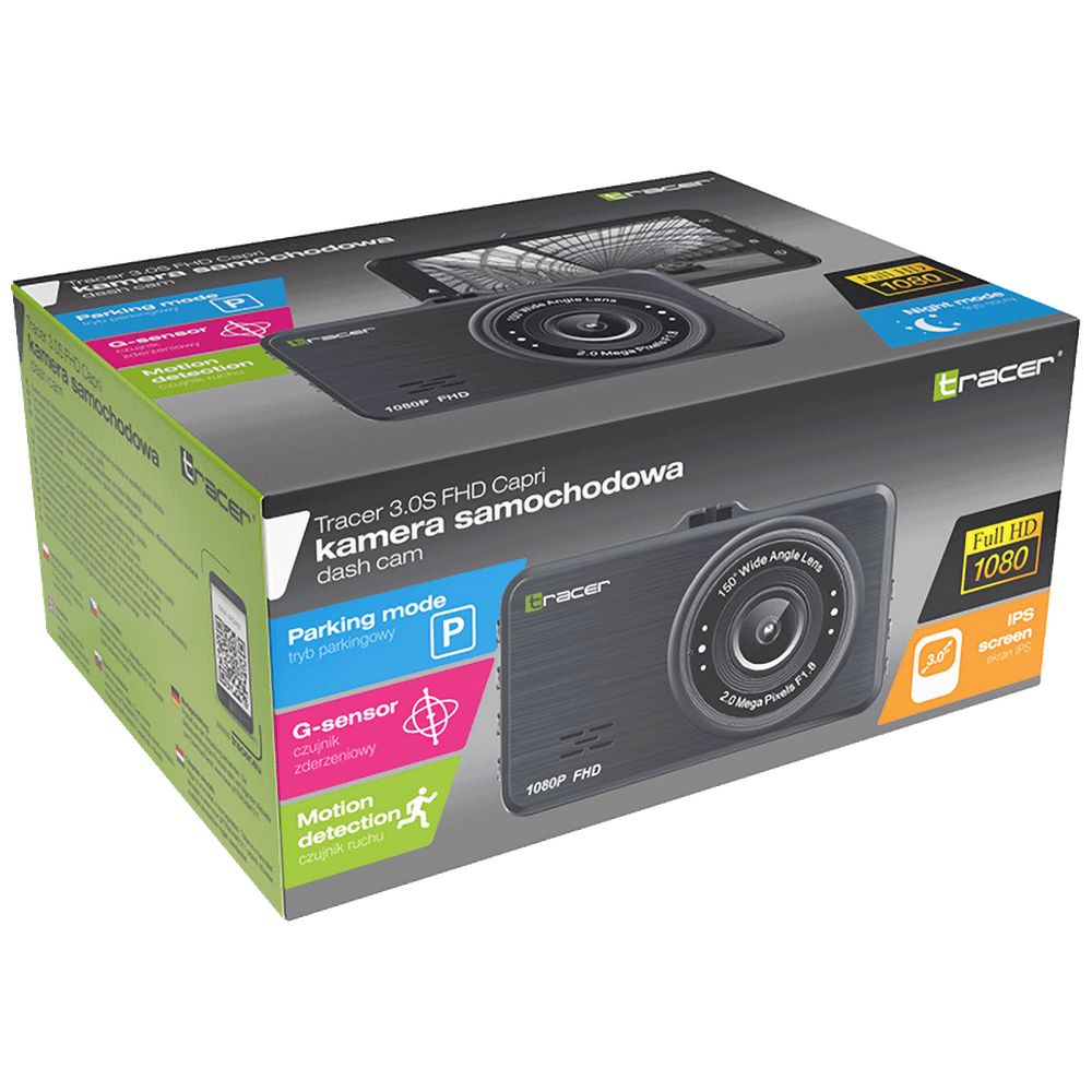 Tracer Auto kamera, 2 Mpixel, FullHD, microSD, G-senzor - 3.0S FHD CAPRI DASH CAM slika 4