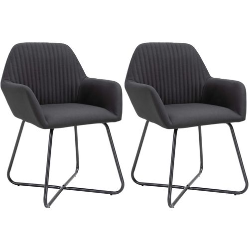 Blagovaonske stolice od tkanine 2 kom crne slika 1