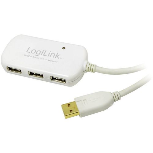 LogiLink USB kabel USB 2.0 USB-A utikač, USB-A utičnica 12.00 m bijela pozlaćeni kontakti, UL certificiran UA0108 slika 3
