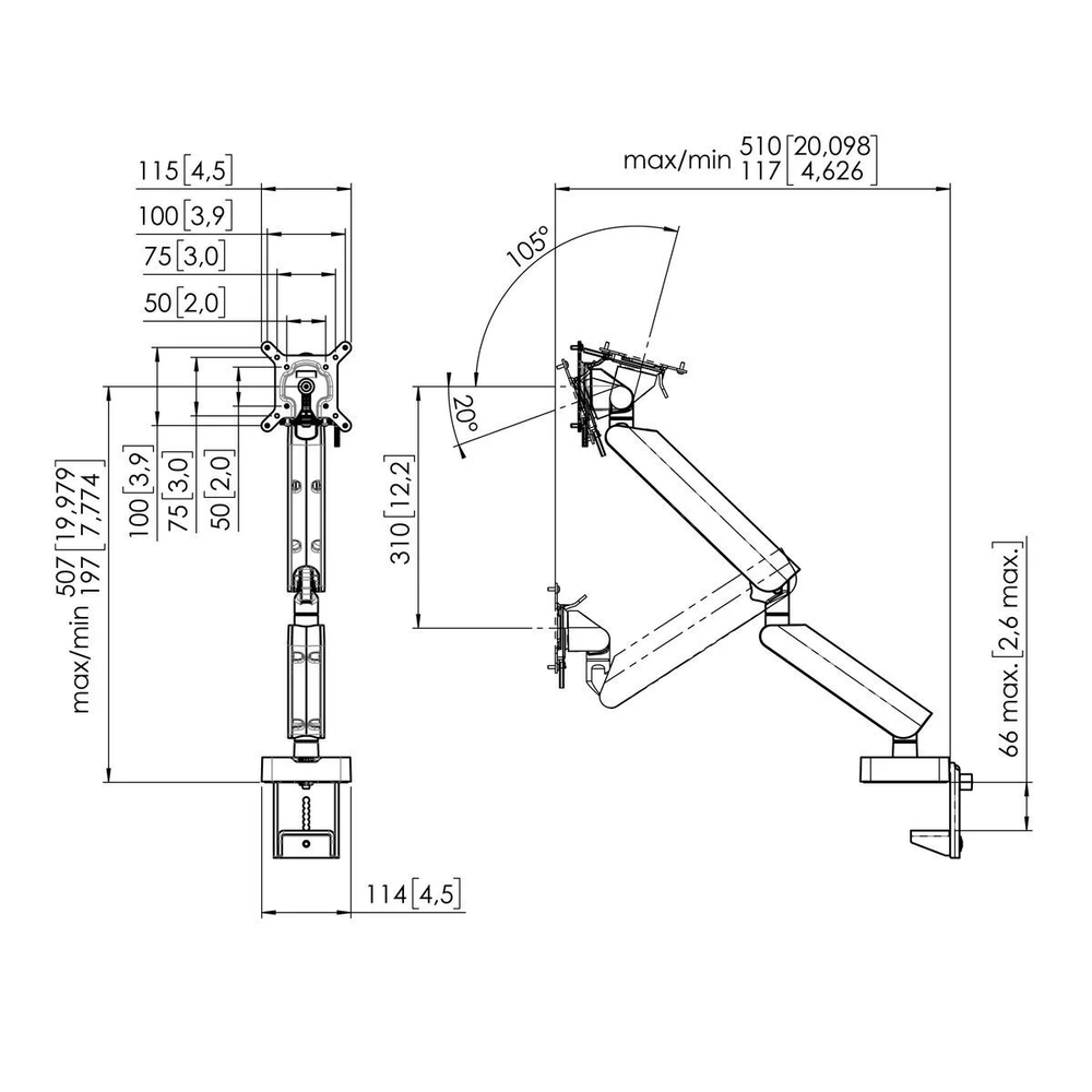 Vogel's MOMO4138B,nosač za ekrane do 43" sa pomakom 180° i nagib -20°/+105°,10kg slika 2