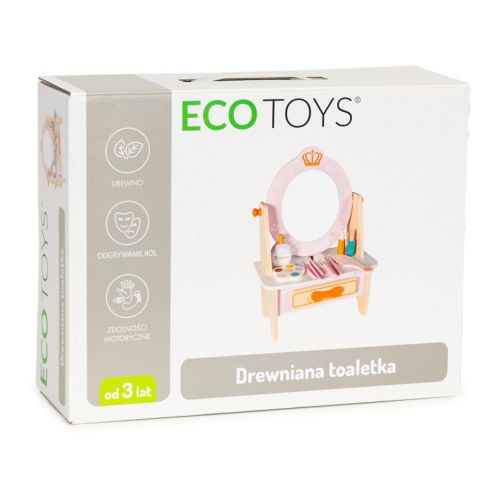 Ecotoys drveni kozmetički stol slika 8